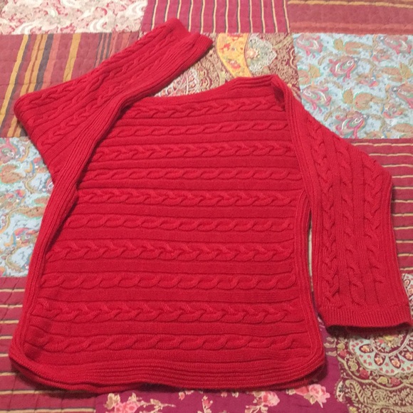 Ralph Lauren Red Cable Knit Sweater - Picture 5 of 8